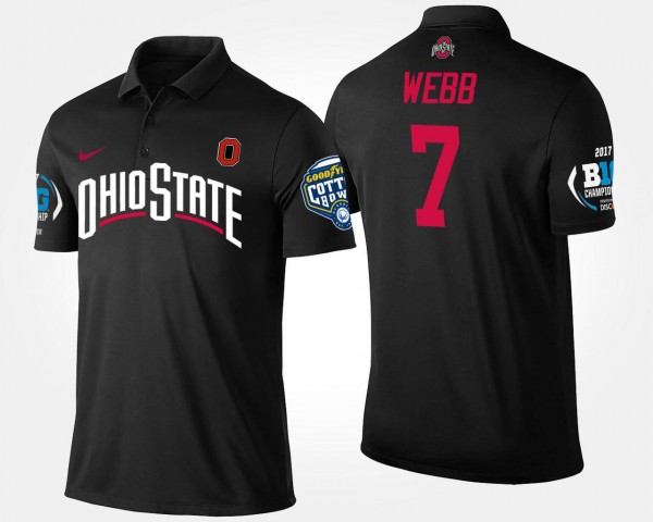 Ohio State Buckeyes Damon Webb Men's #7 Bowl Game Big Ten Conference Cotton Bowl Black College Football Polo 2404LIWT1